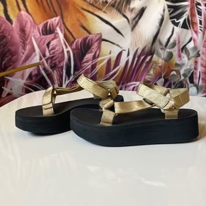 Gold platform sandals